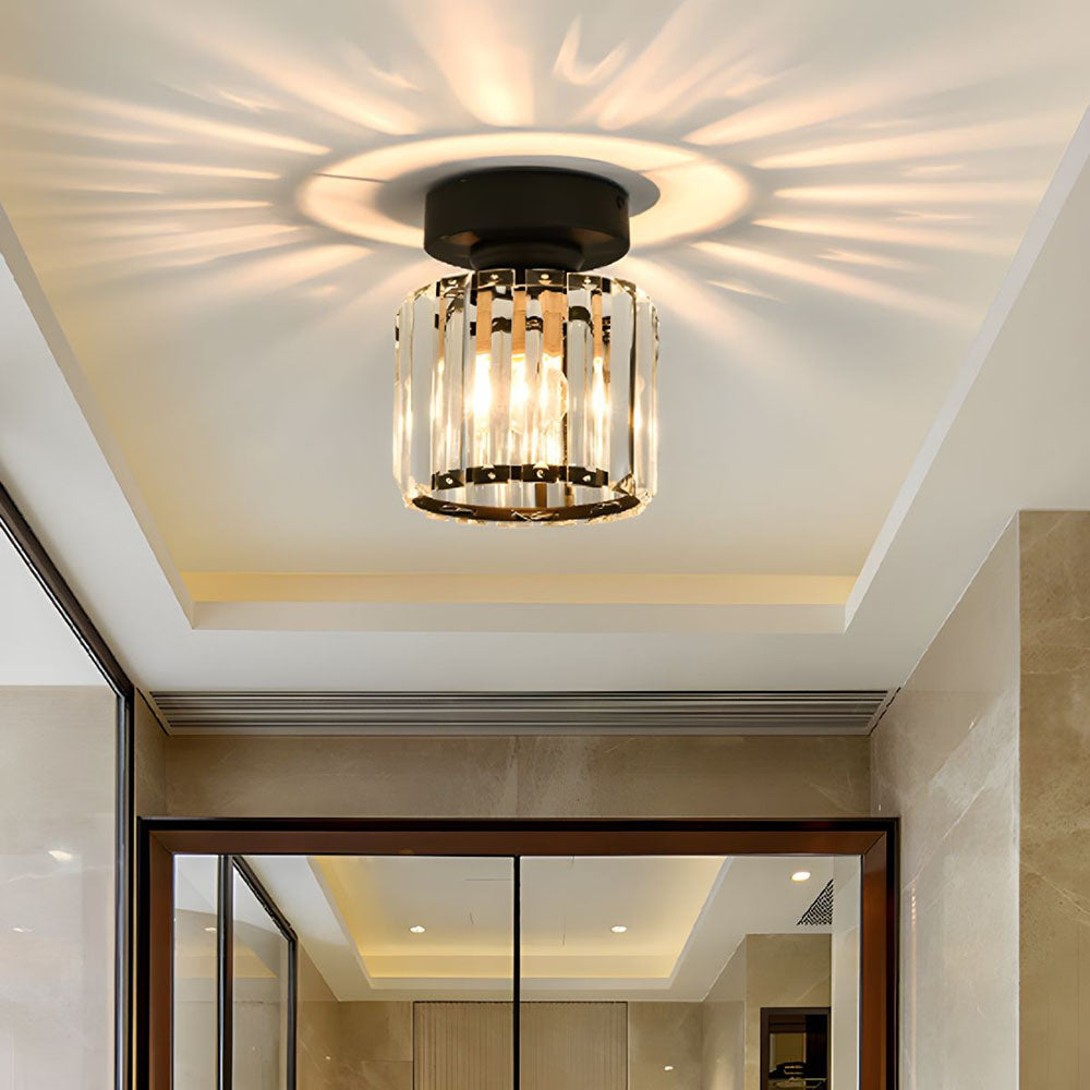 Kristallen Plafondlamp met Messing Accent