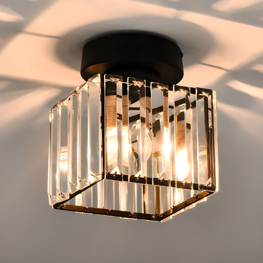 Kristallen Plafondlamp met Messing Accent