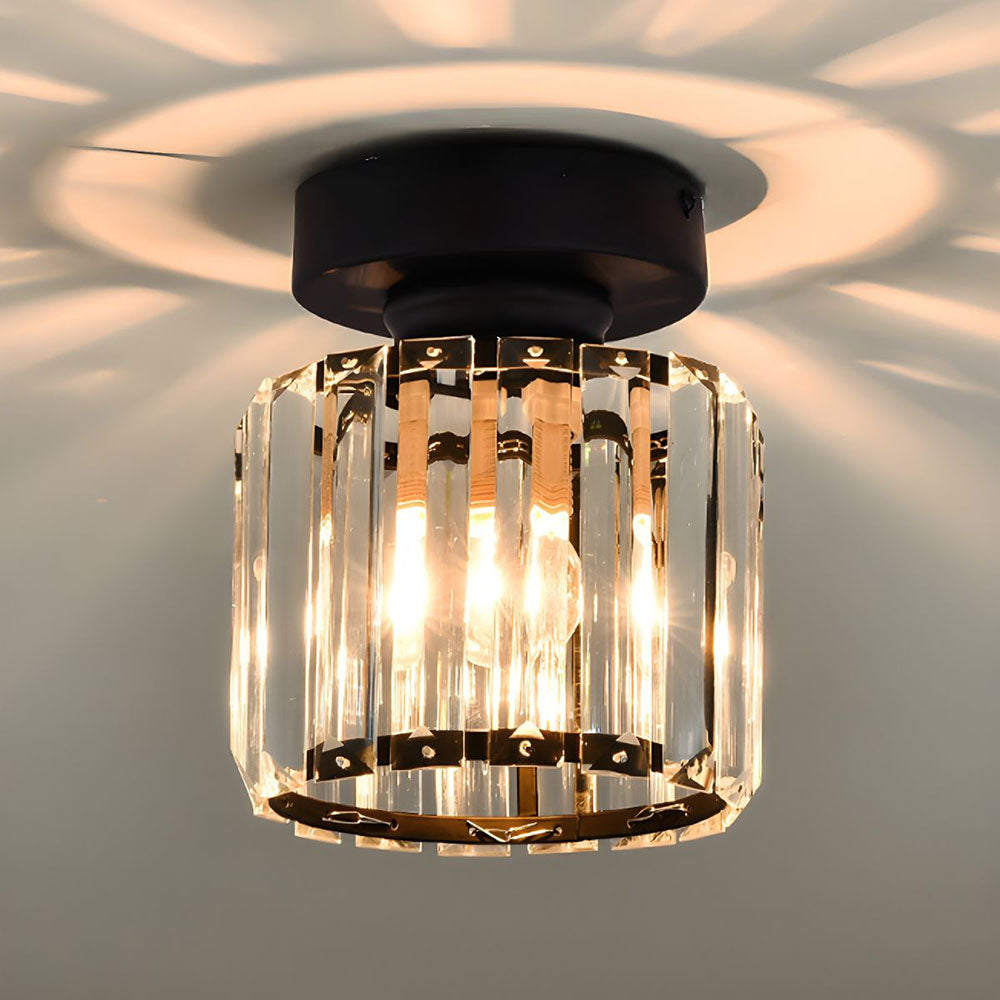 Kristallen Plafondlamp met Messing Accent