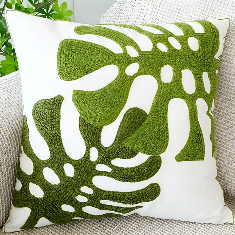 LeafLuxe Kussenhoes Met Bladerpatroon