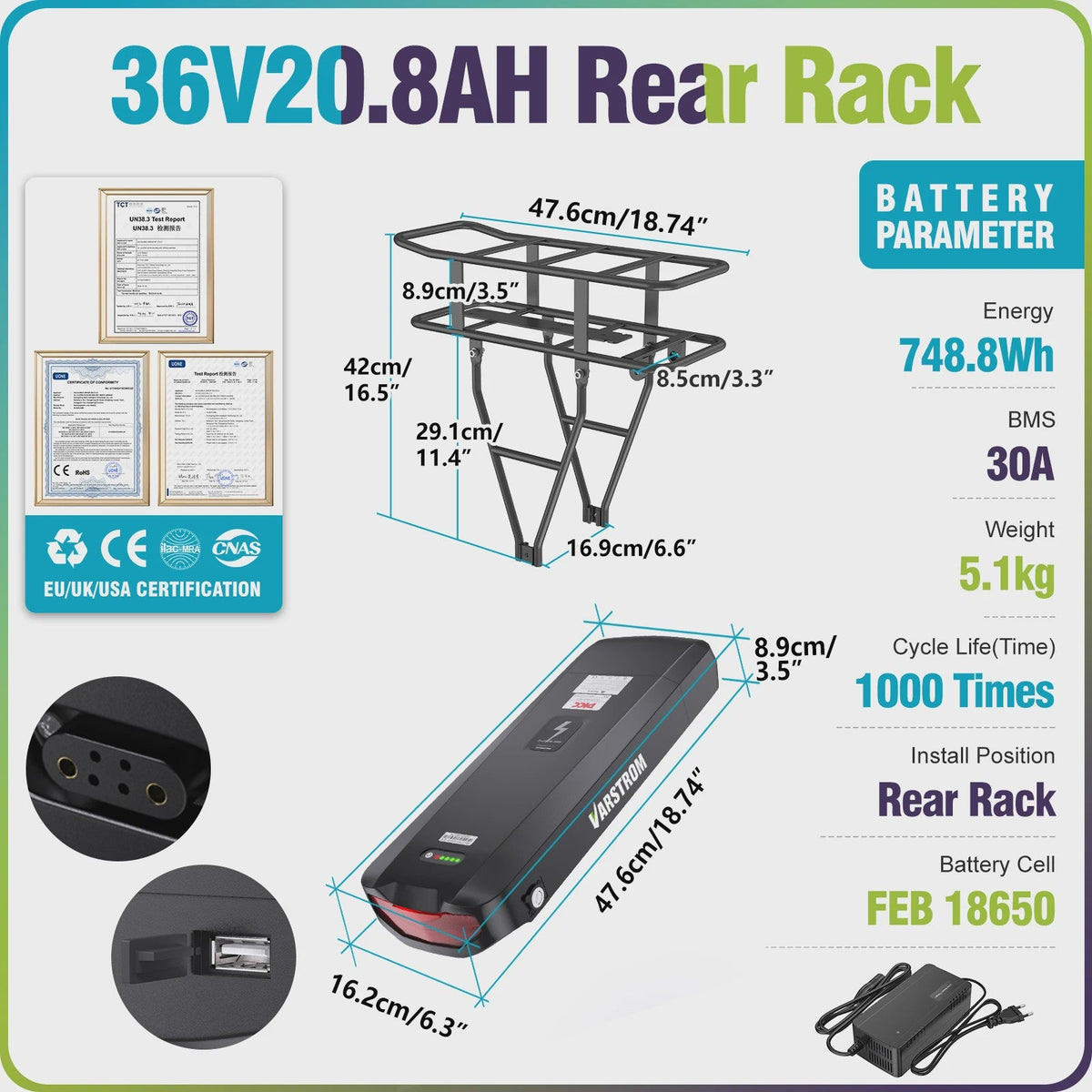Lithium E-bike Accu