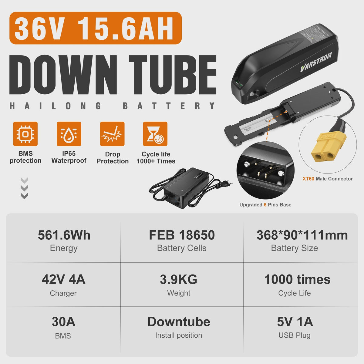 Lithium-ion E-bike Batterij Hailong