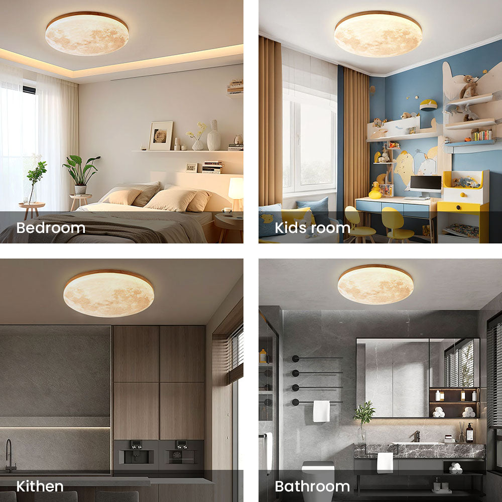 Lunaro Houten LED Plafondlamp