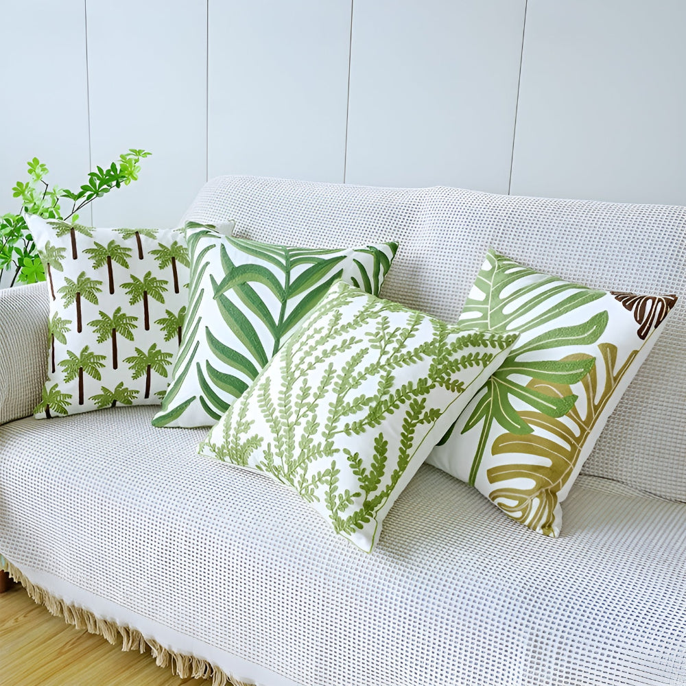 LeafLuxe Kussenhoes Met Bladerpatroon