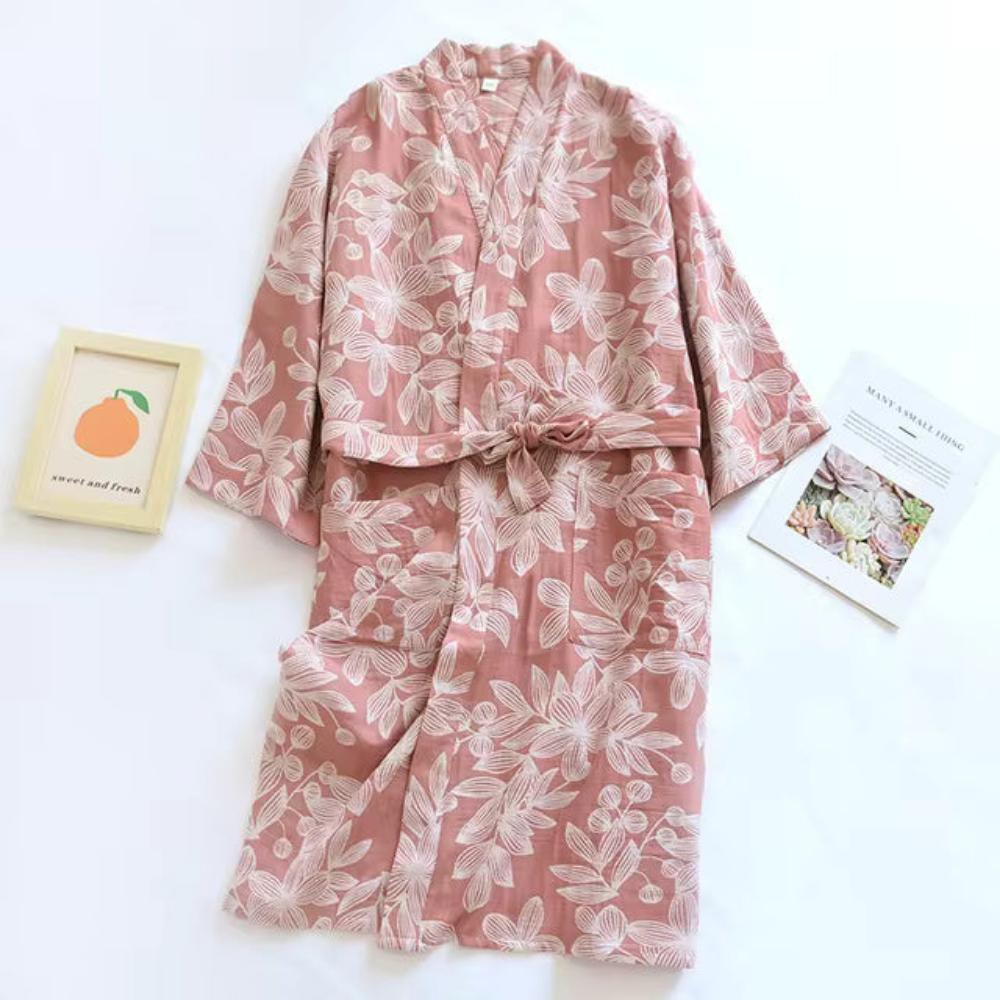 Zachte en Ademende Katoenen Kimono Badjas