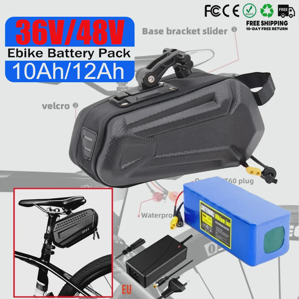 Waterproof E-bike Batterij Pack Li-ion met 2A Snellader