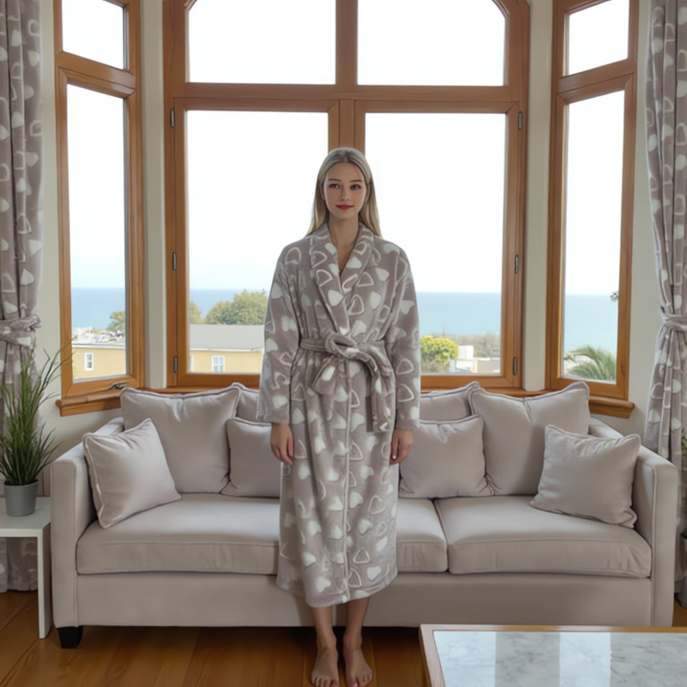 Luxe Flanellen Badjas met Sjaalkraag