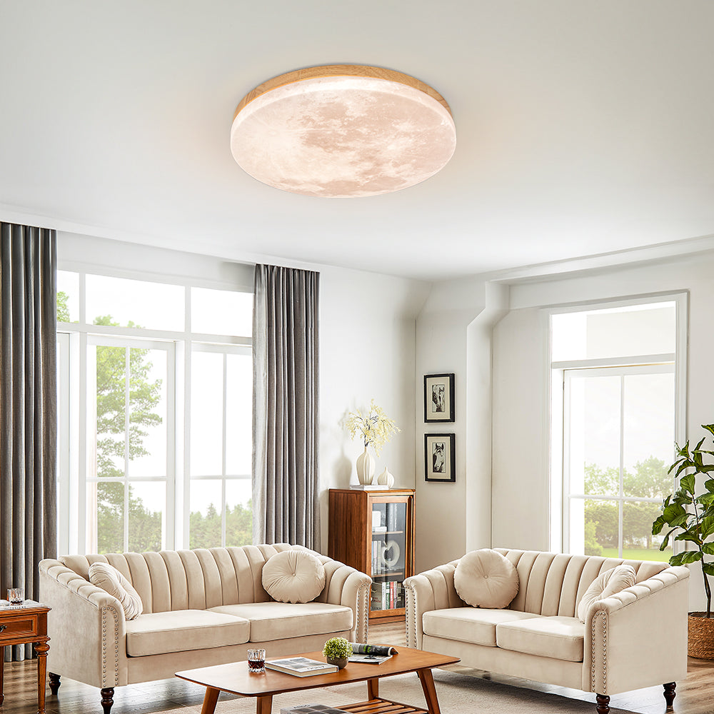 Lunaro Houten LED Plafondlamp