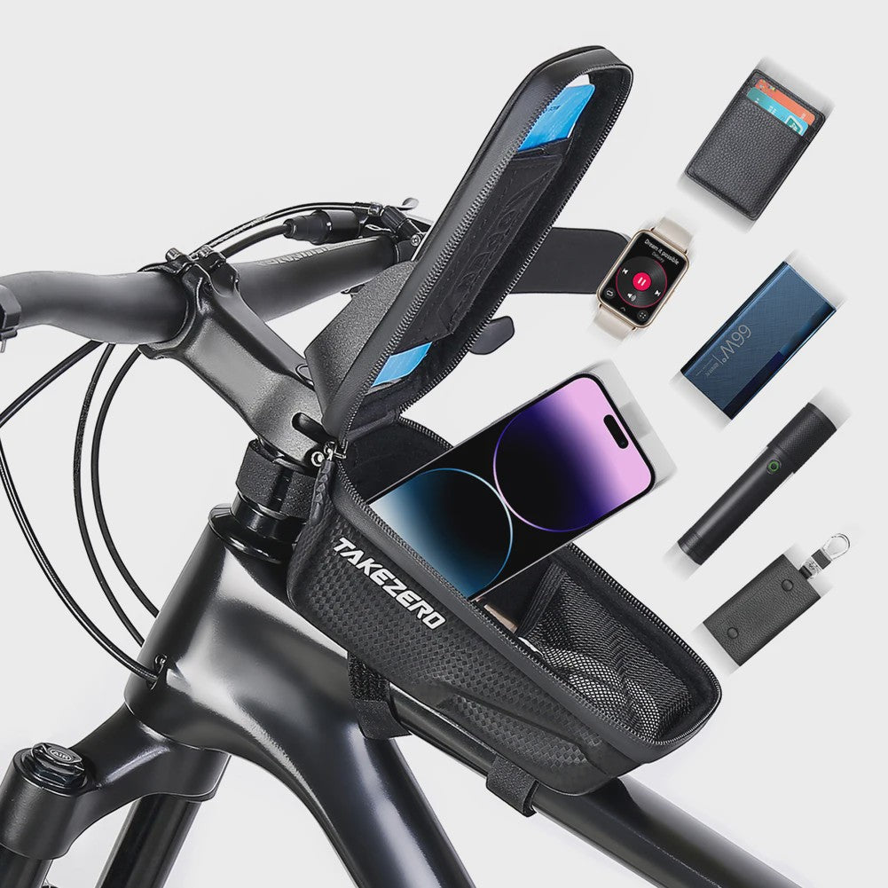 Waterdichte fietstas met touchscreen telefoonhouder