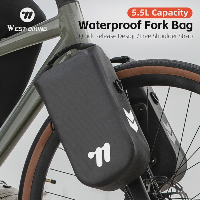 Waterdichte Fiets Voorvorktas 5.5L met Quick Release
