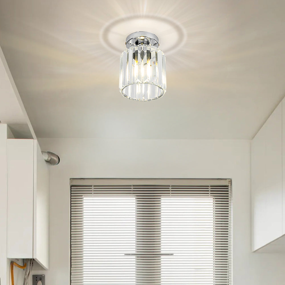 Kristallen Plafondlamp met Messing Accent