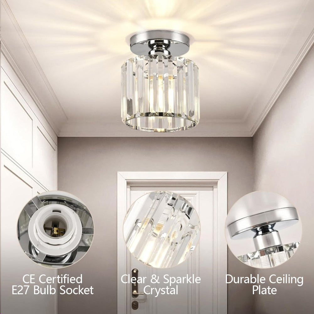 Kristallen Plafondlamp met Messing Accent