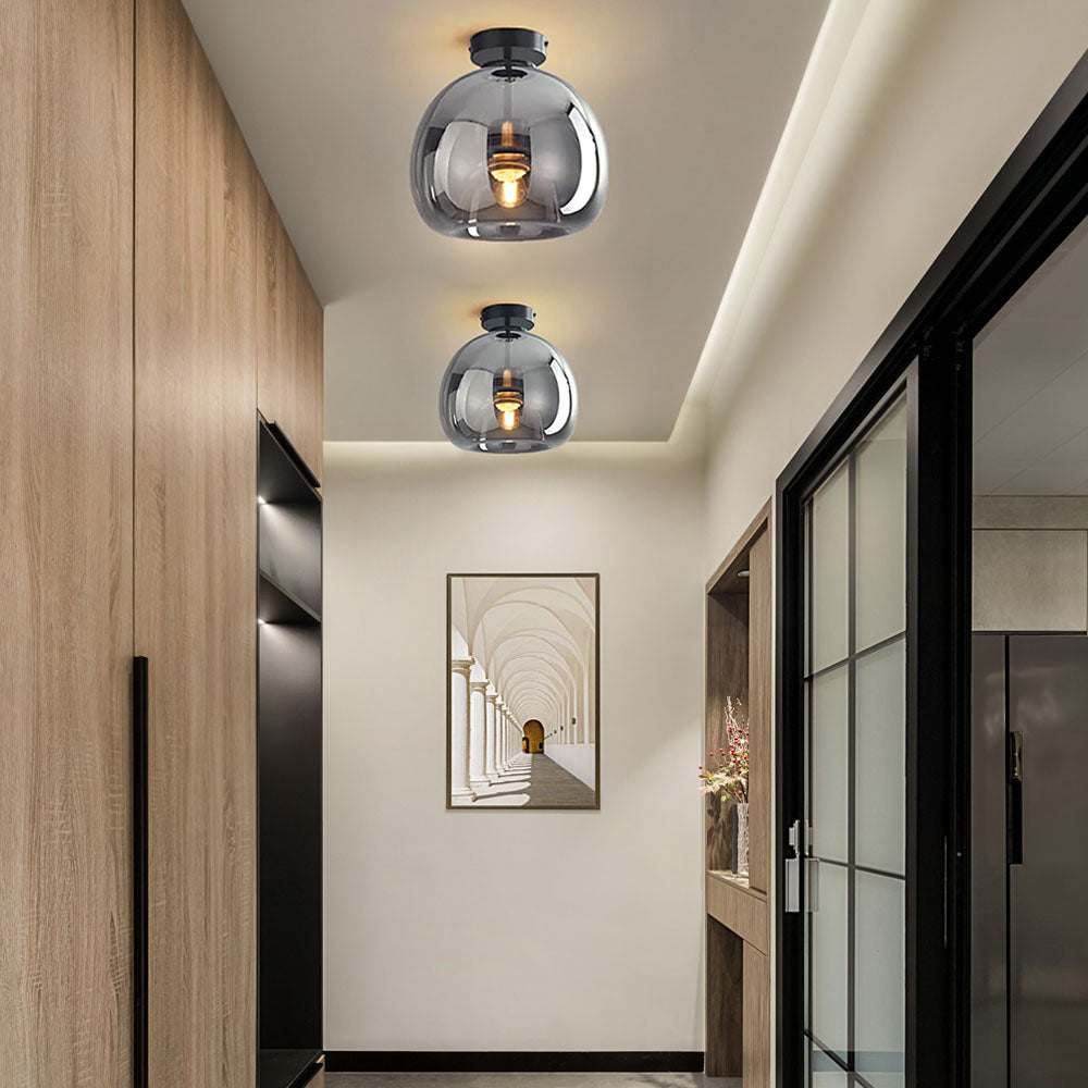 Glazen retro plafondlamp
