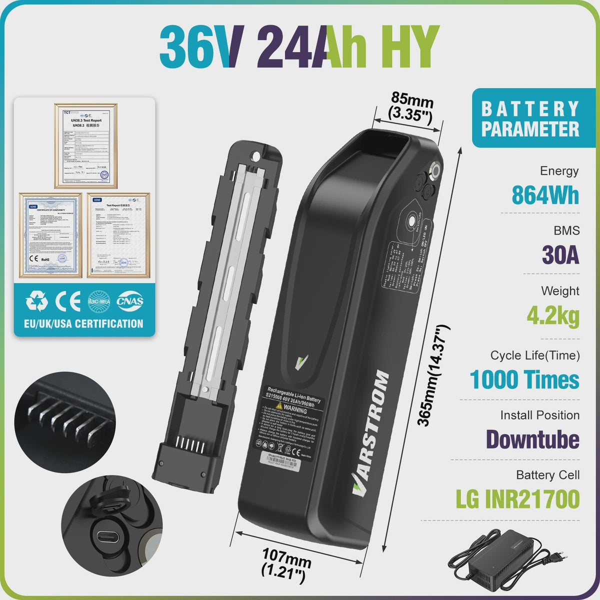 Lithium E-bike Accu