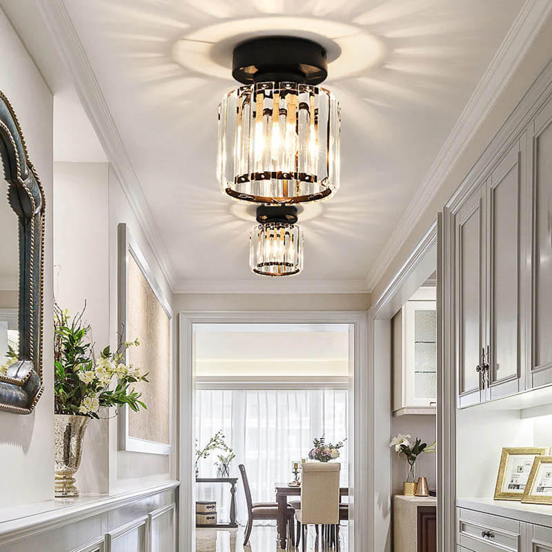Kristallen Plafondlamp met Messing Accent