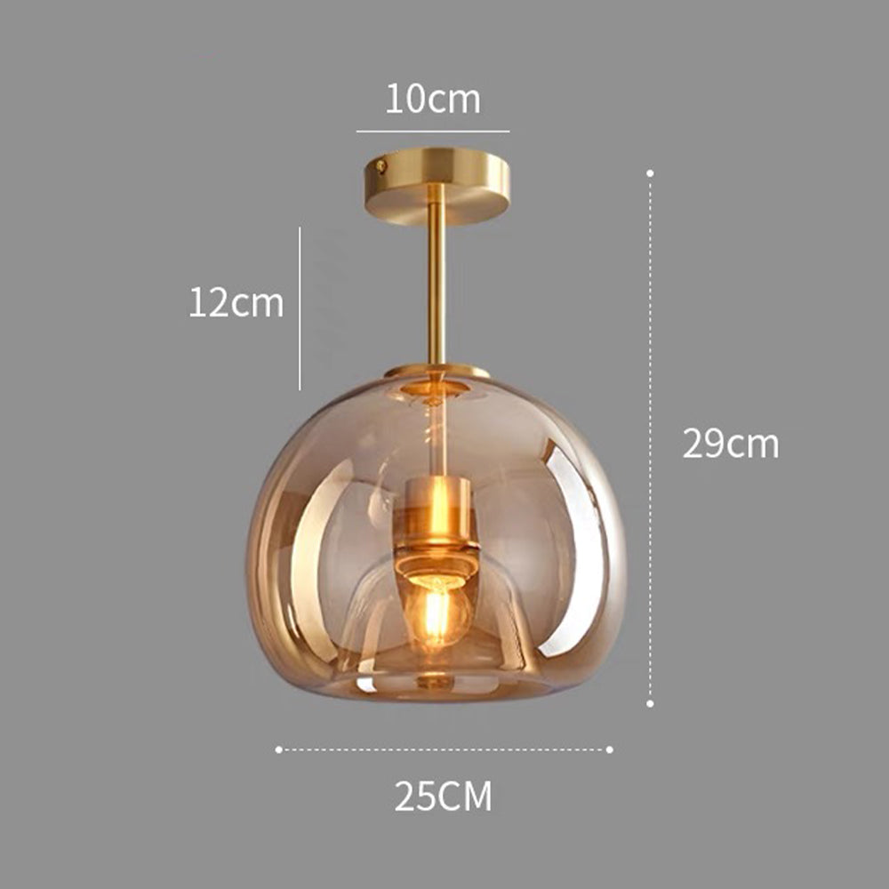 Glazen retro plafondlamp