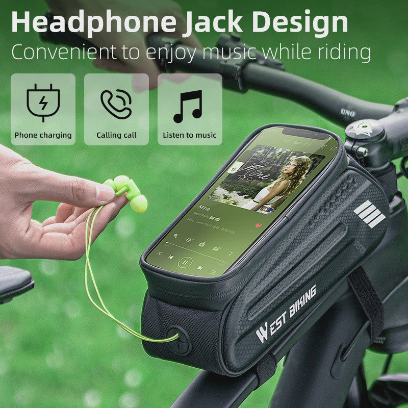 Waterdichte fietsstuurtas met touchscreen