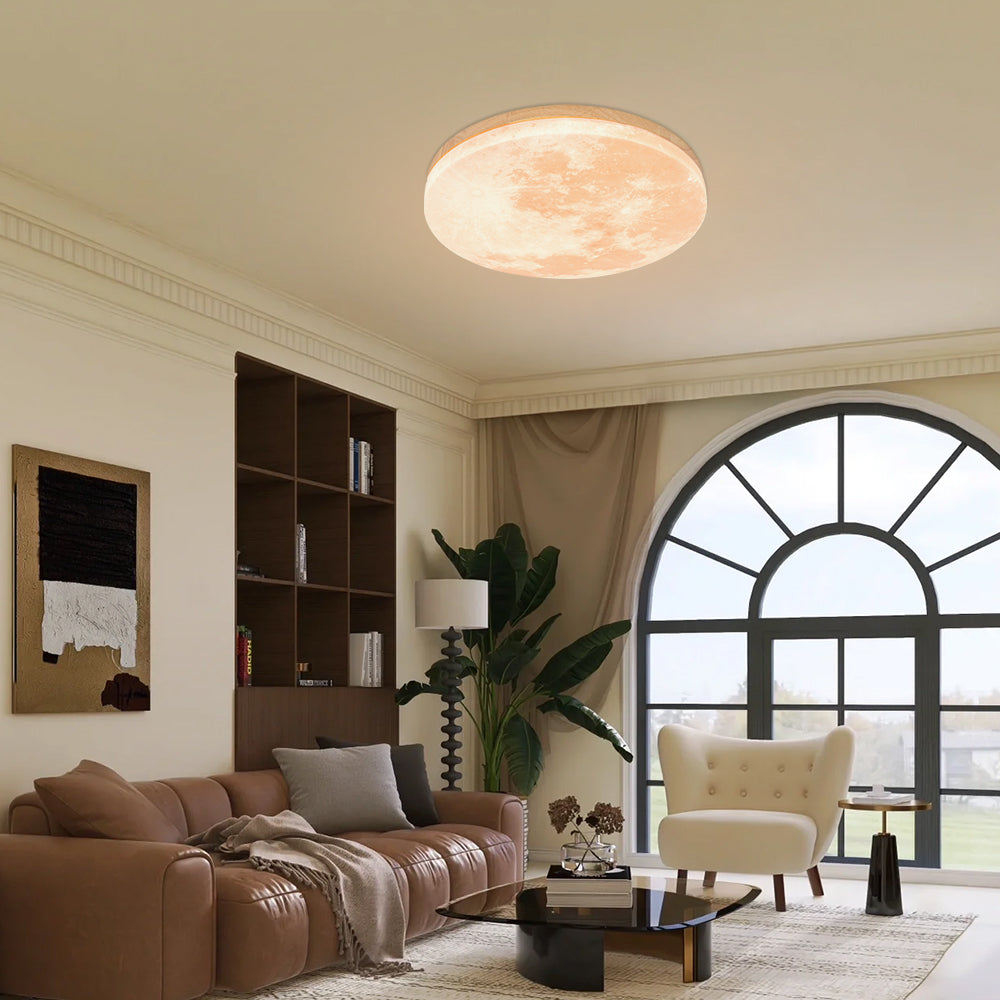 Lunaro Houten LED Plafondlamp