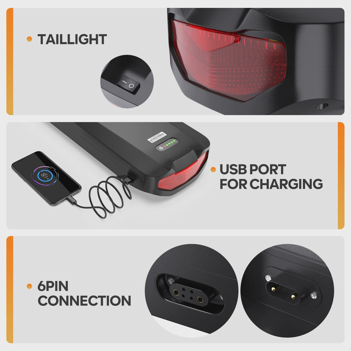 Lithium E-Bike Achterdrager Batterij