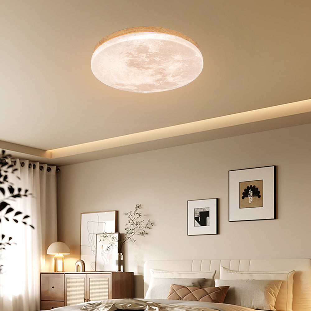 Lunaro Houten LED Plafondlamp
