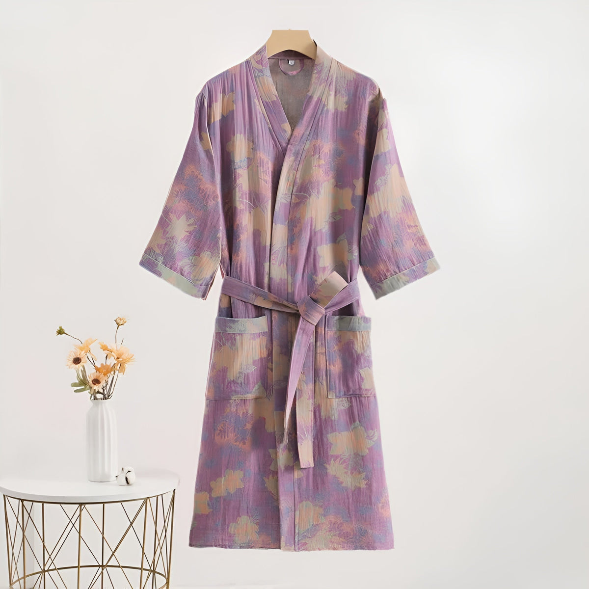 Elegante Katoenen Kimonojas Paars