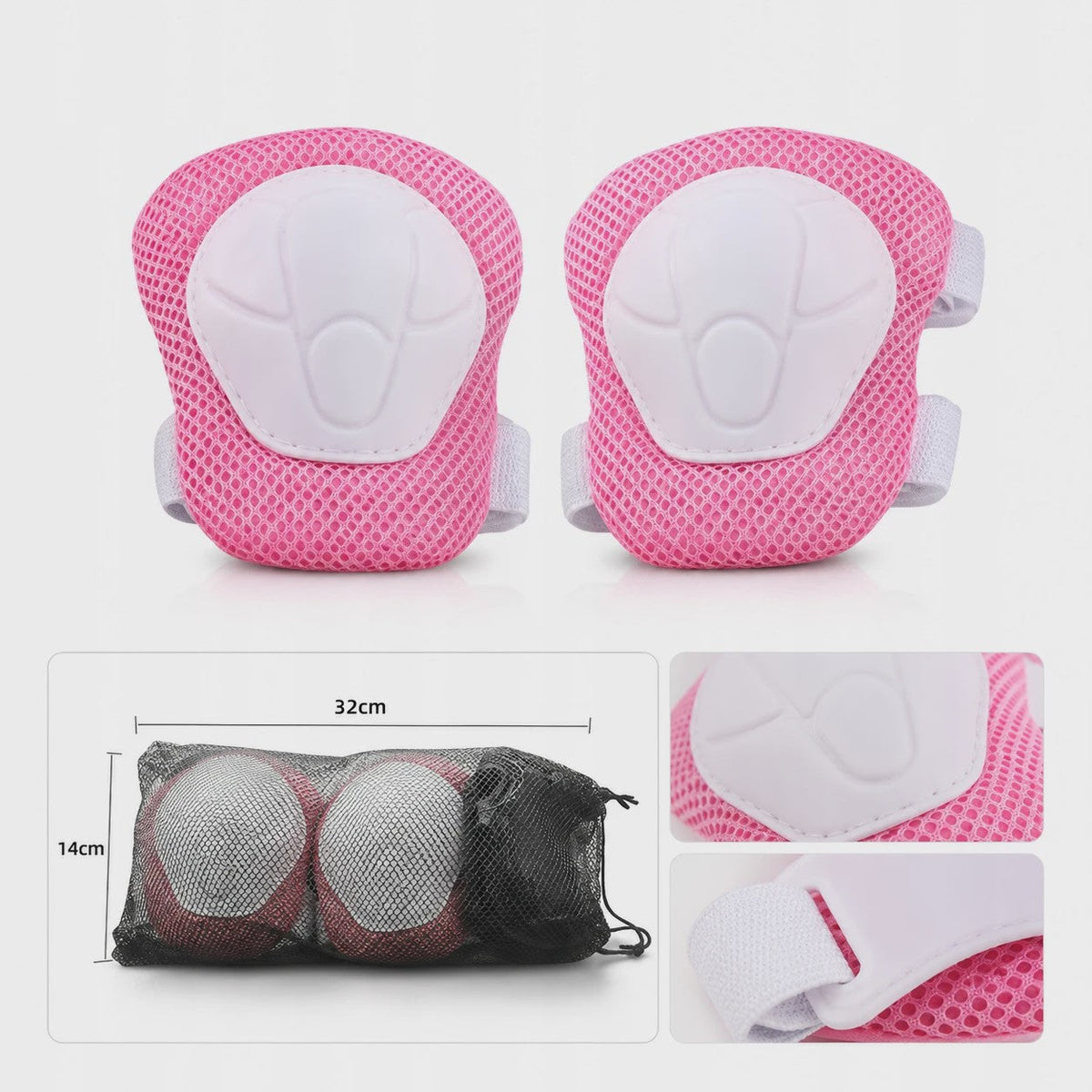 Kinder Helm en Beschermers Set Roze
