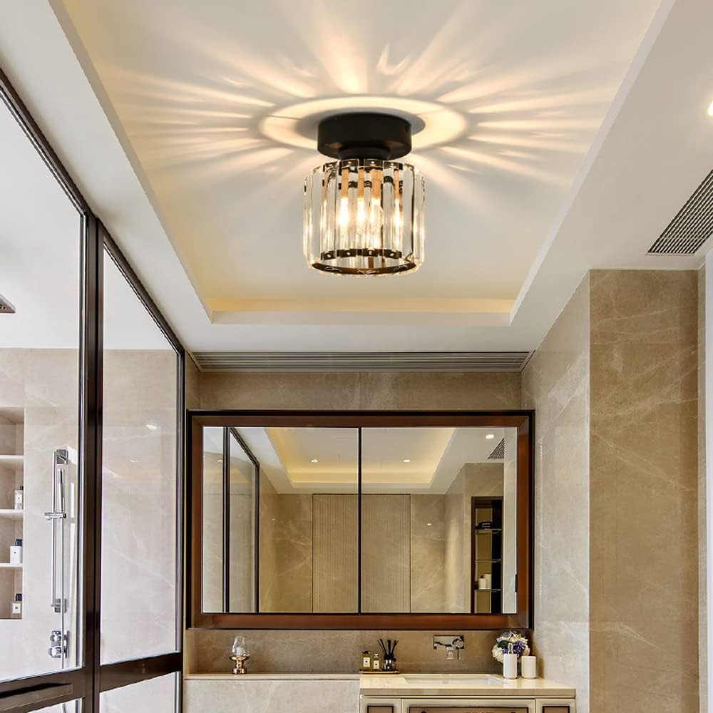 Kristallen Plafondlamp met Messing Accent