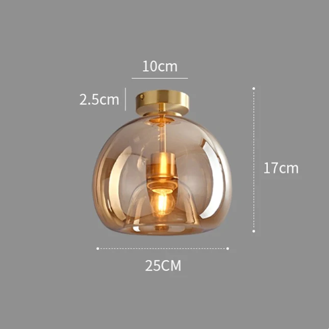 Glazen retro plafondlamp