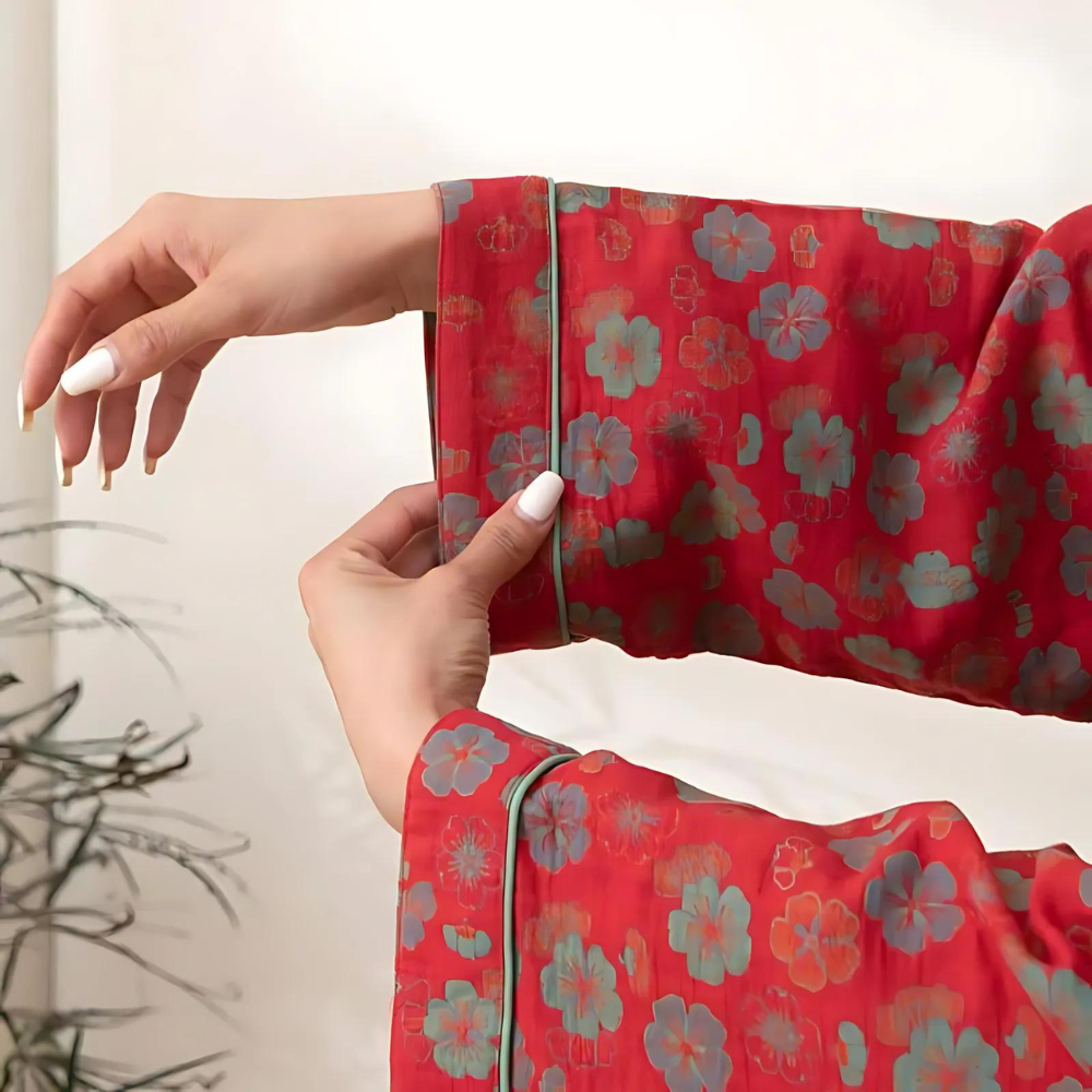 Luxe Katoenen Badjas met Jacquarddetail