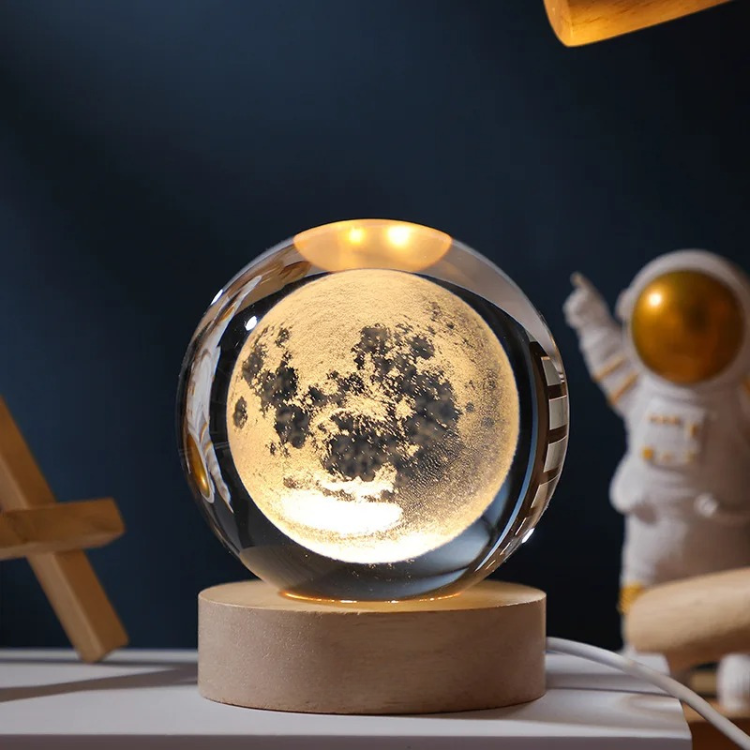 CelestiGlow glazen LED-tafellamp