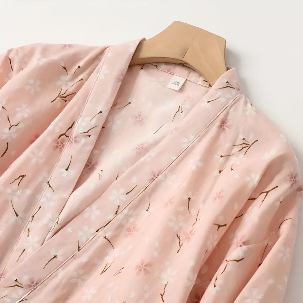 Katoenen badjas met Japanse stijl
