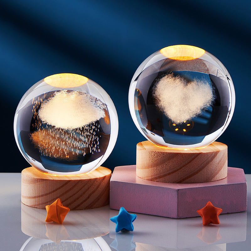 Kristallen Bol 3D Led-Nachtlamp