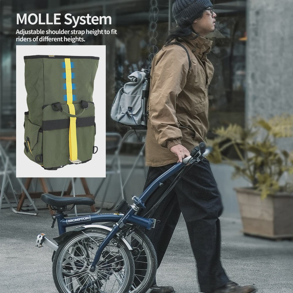 Vouwfiets Tas 17L Quick-Release Stuur- en Mandtas