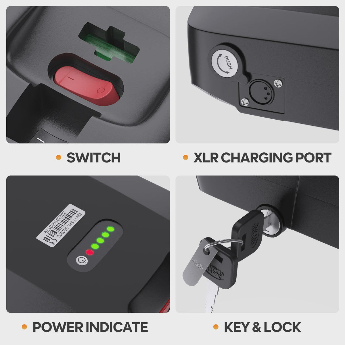 Lithium E-Bike Achterdrager Batterij