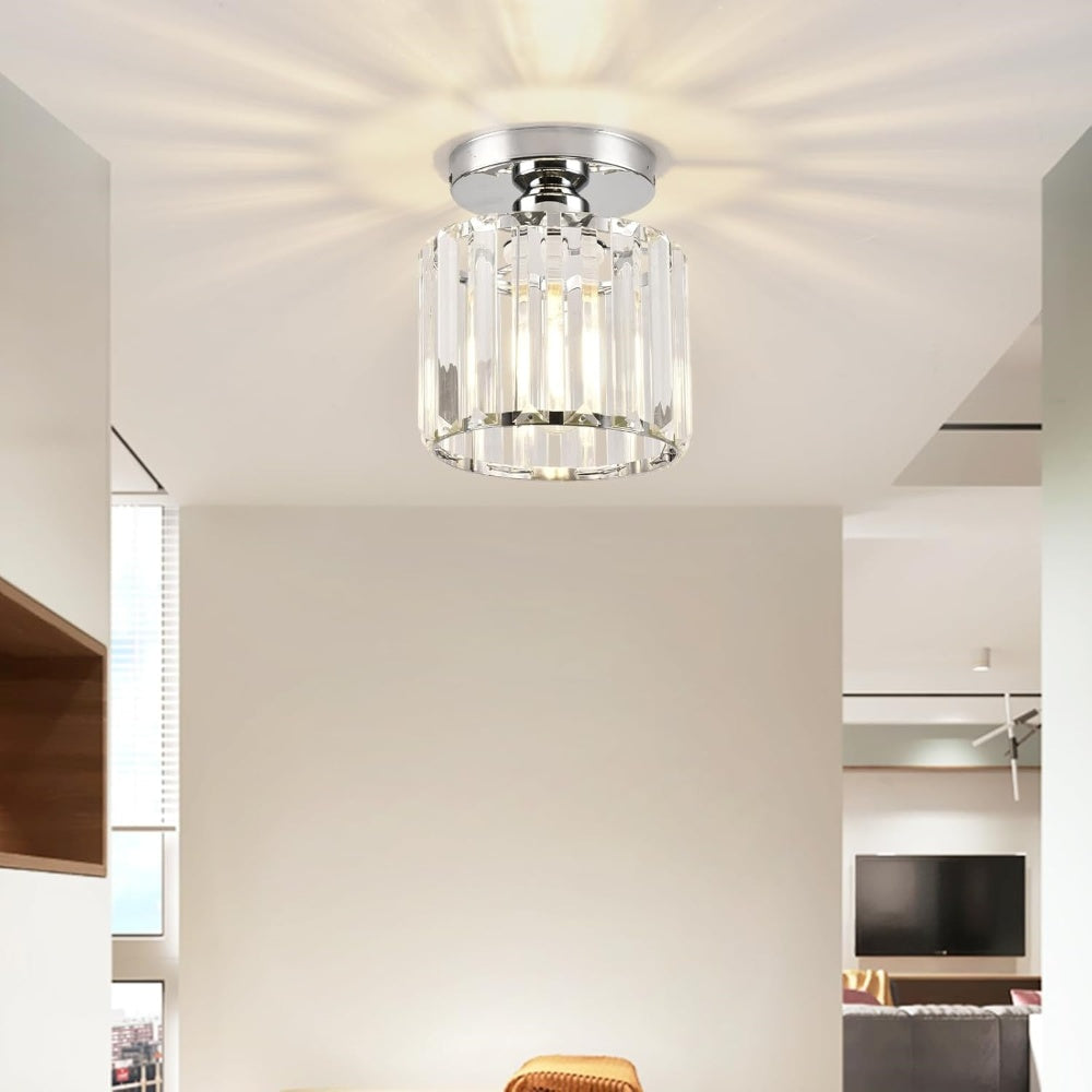 Kristallen Plafondlamp met Messing Accent