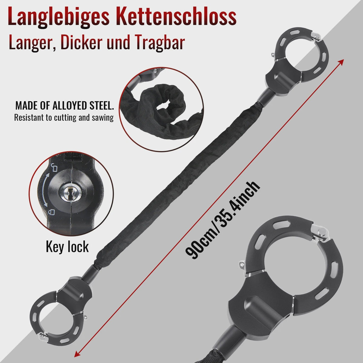 Elektrische scooter kettingslot met opbergtas