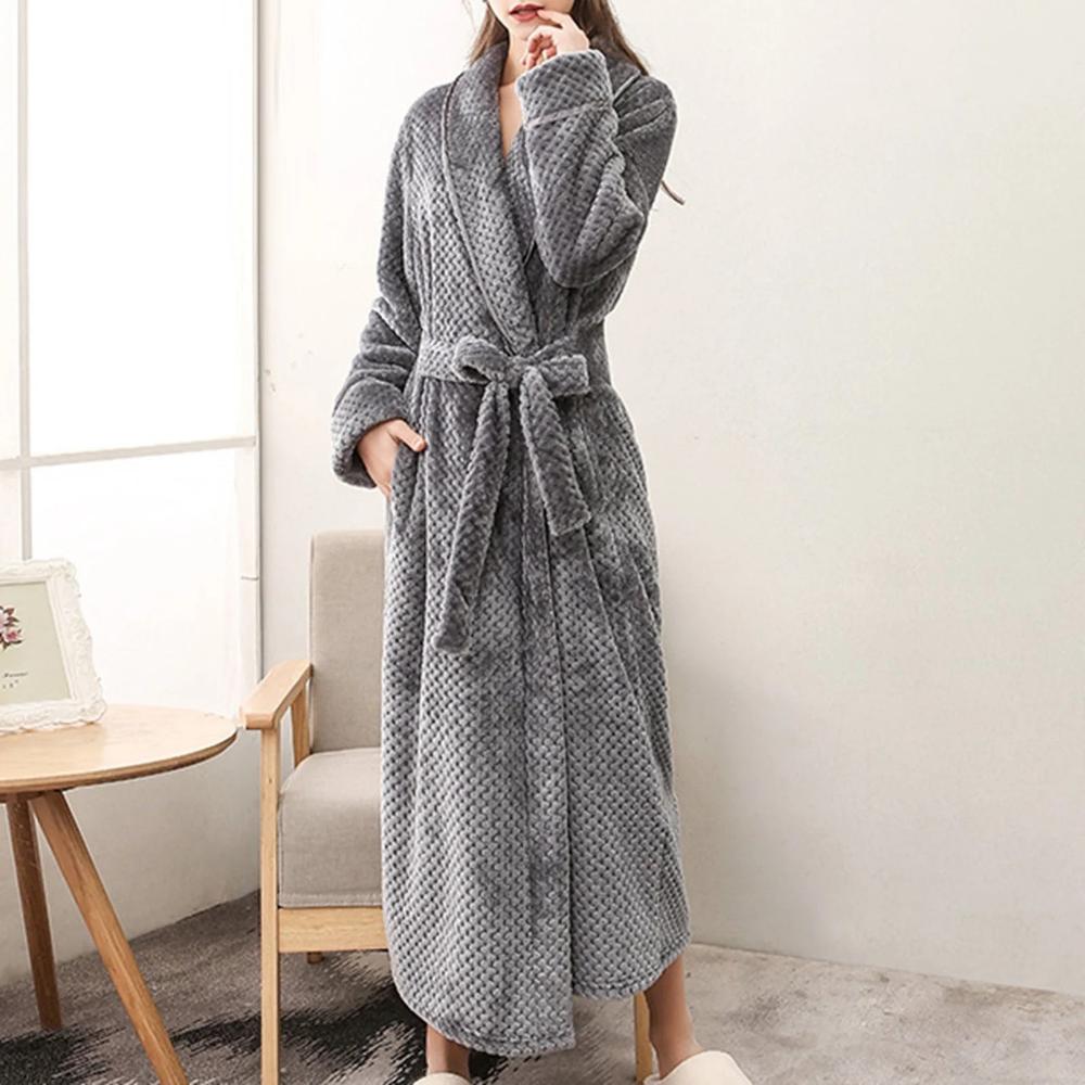 Elegante Fleece Badjas met Tailleband