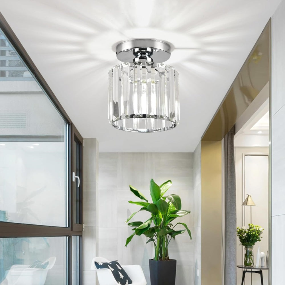 Kristallen Plafondlamp met Messing Accent