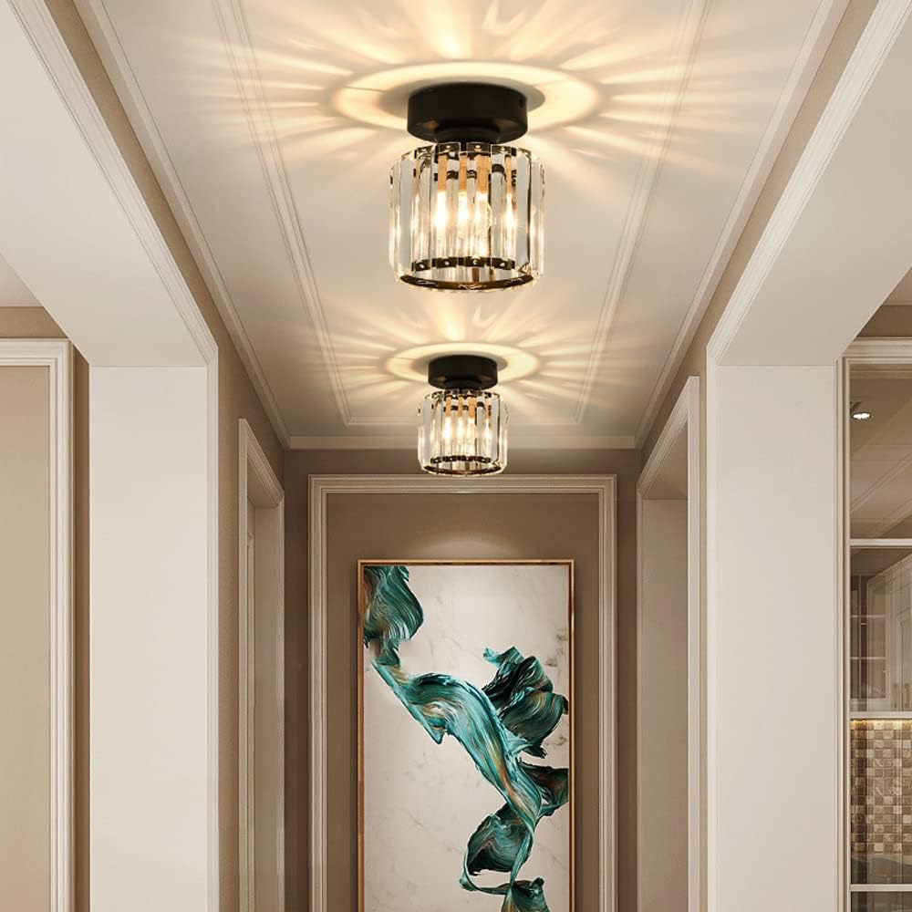 Kristallen Plafondlamp met Messing Accent