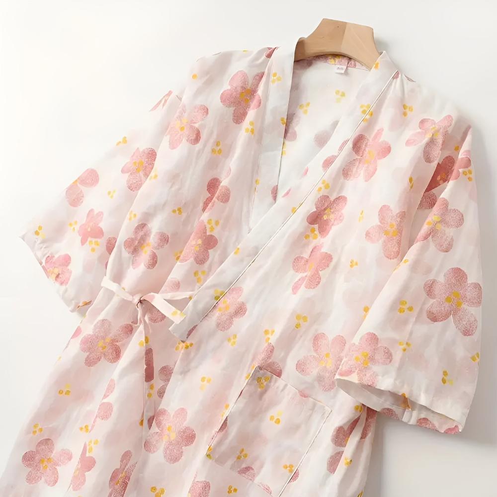 Katoenen badjas met Japanse stijl