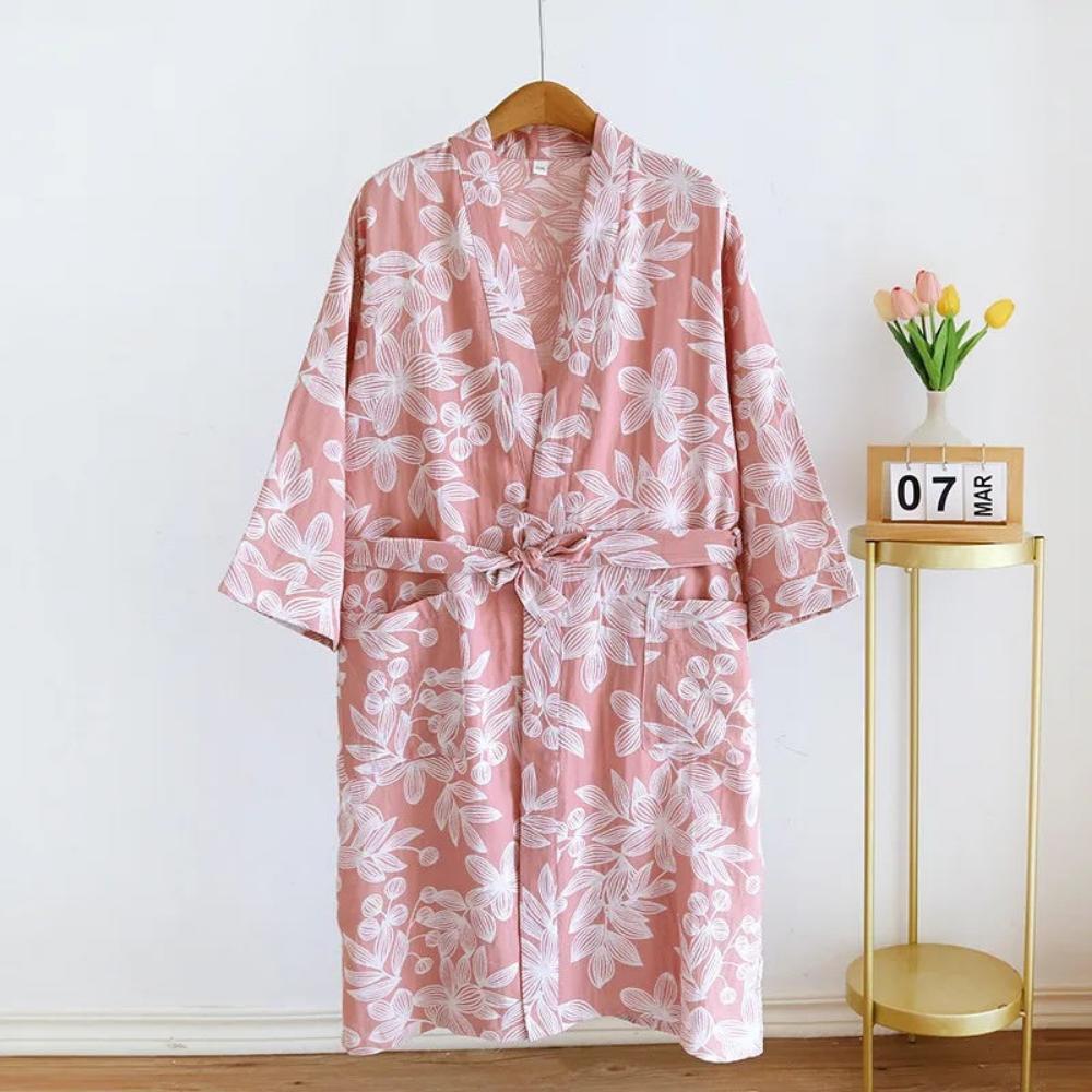 Zachte en Ademende Katoenen Kimono Badjas