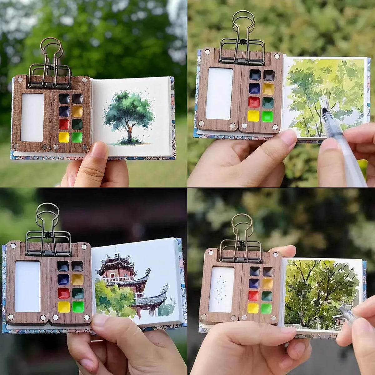 Mini Draagbare Aquarel Paletset