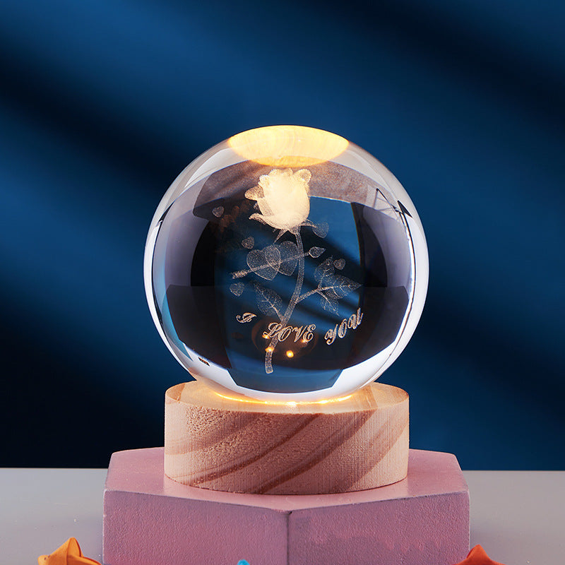 Kristallen Bol 3D Led-Nachtlamp