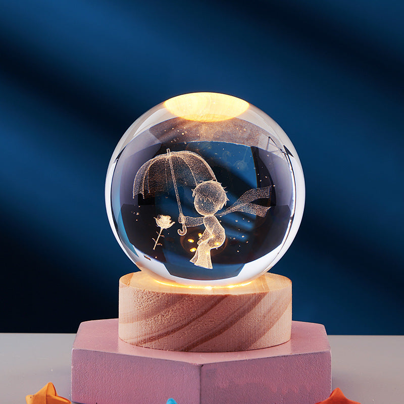 Kristallen Bol 3D Led-Nachtlamp