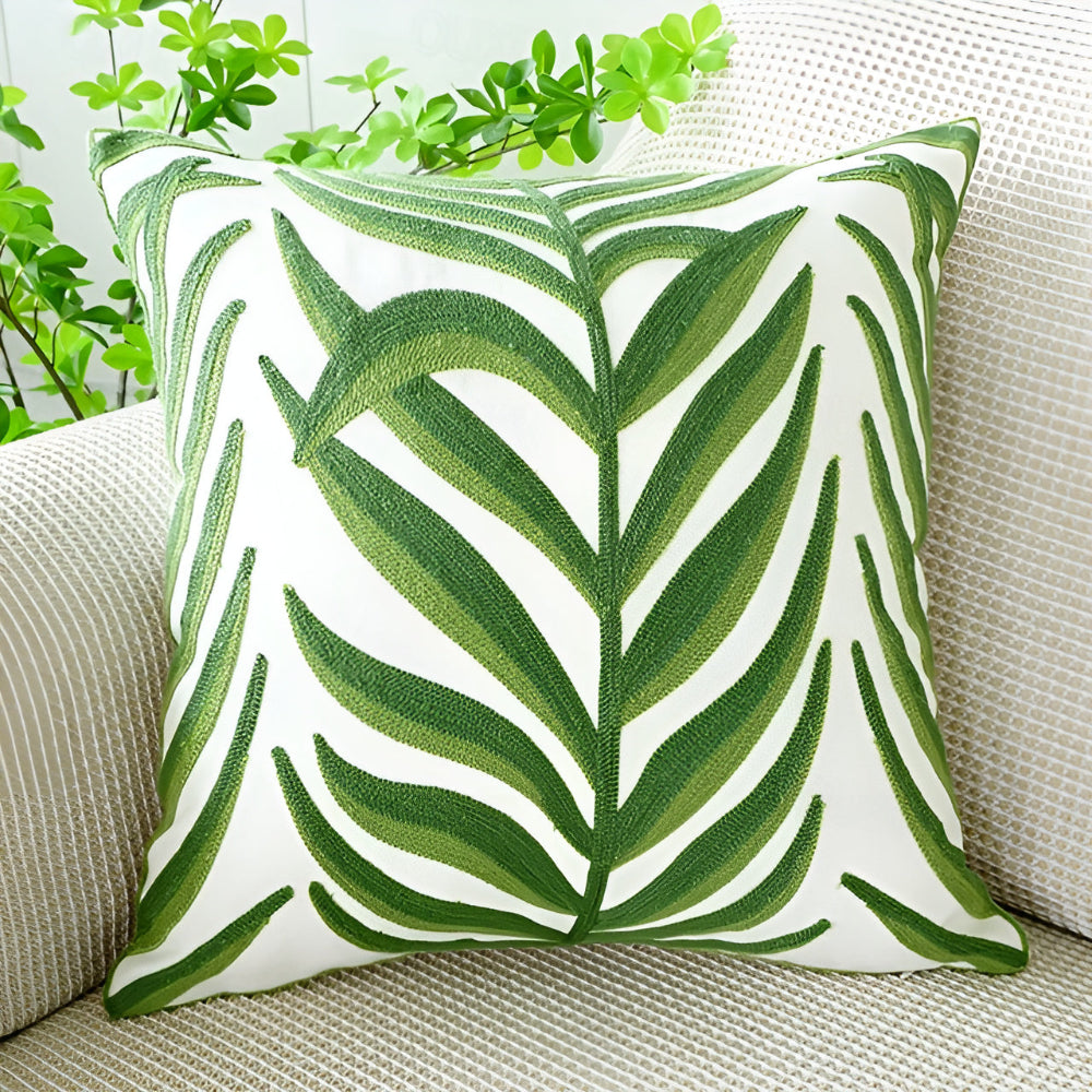 LeafLuxe Kussenhoes Met Bladerpatroon