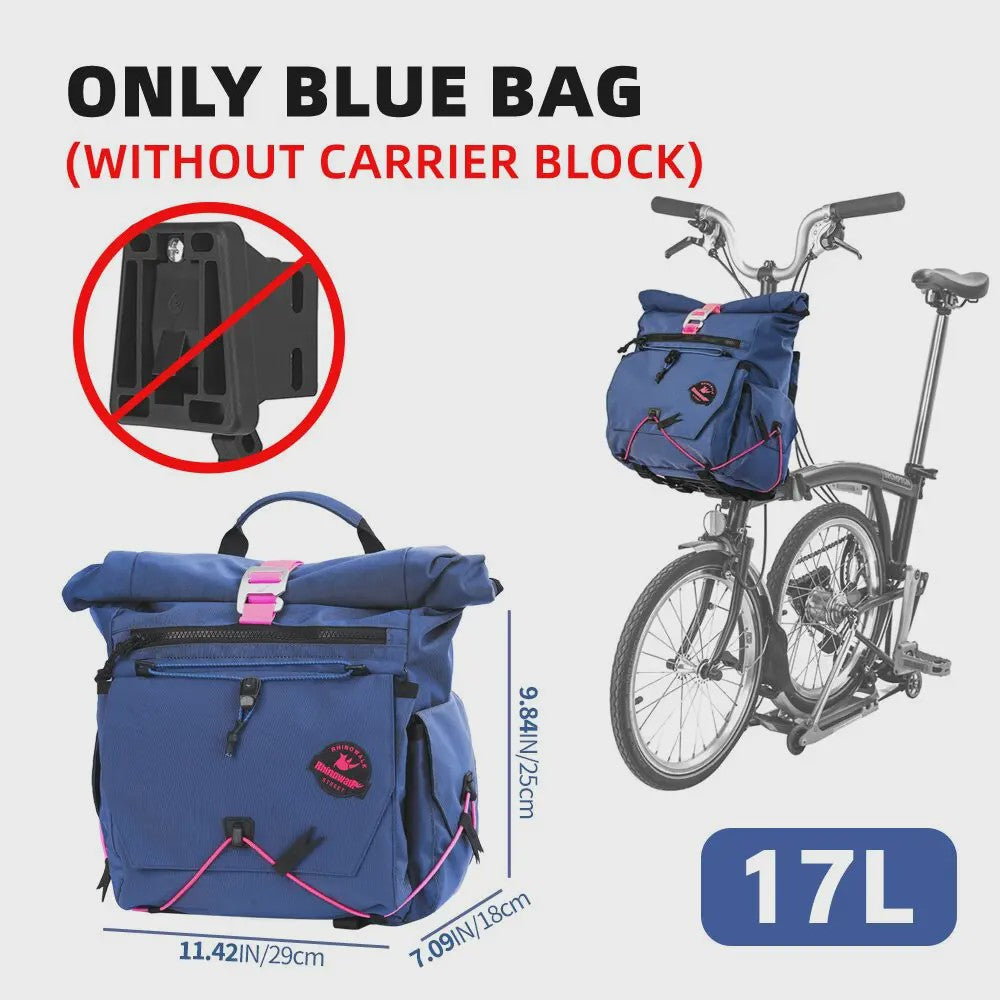 Vouwfiets Tas 17L Quick-Release Stuur- en Mandtas