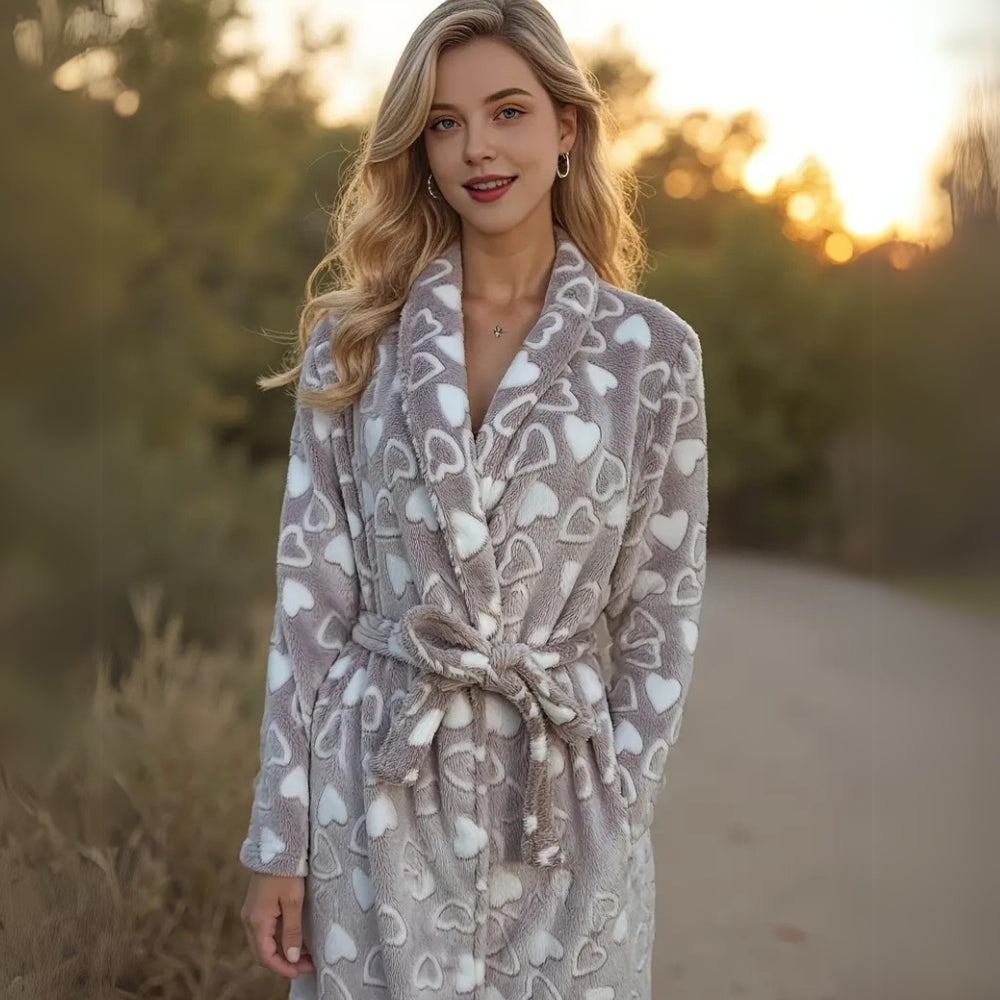 Luxe Flanellen Badjas met Sjaalkraag