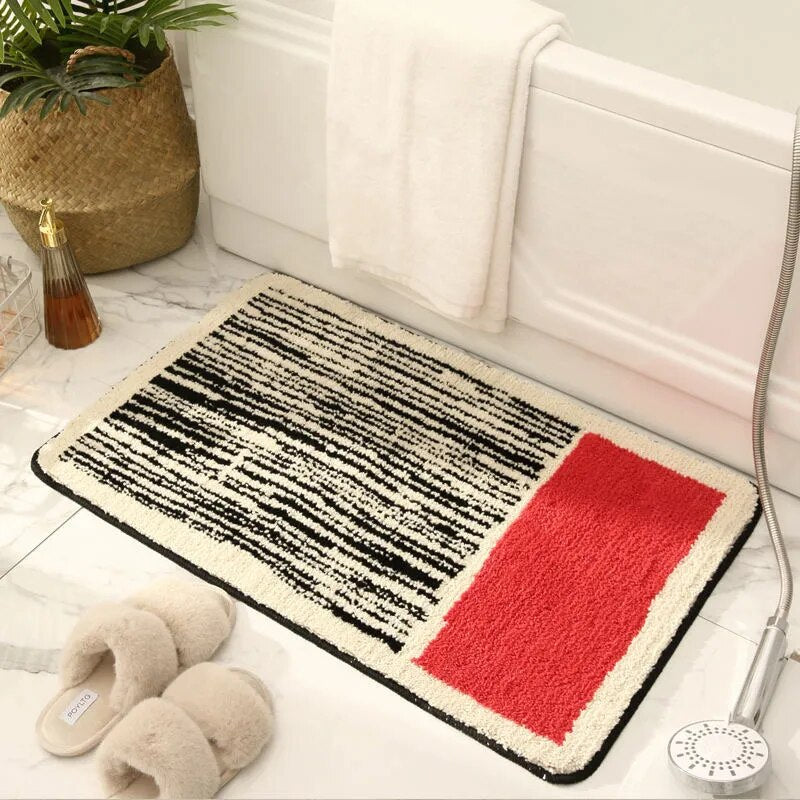 Luxe Handgemaakte Badmat met Abstract Design