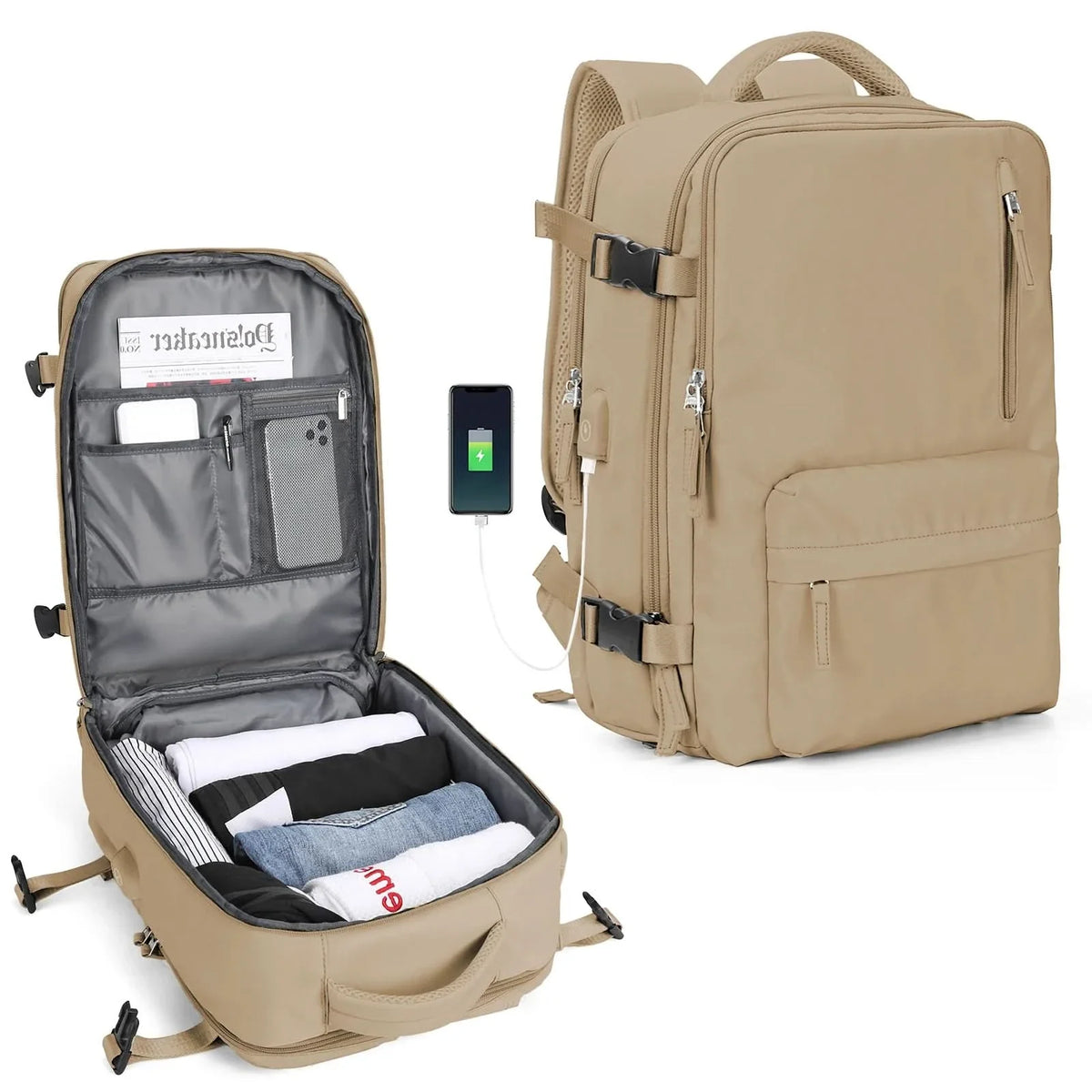 Veelzijdige laptoprugzak voor school en reizen