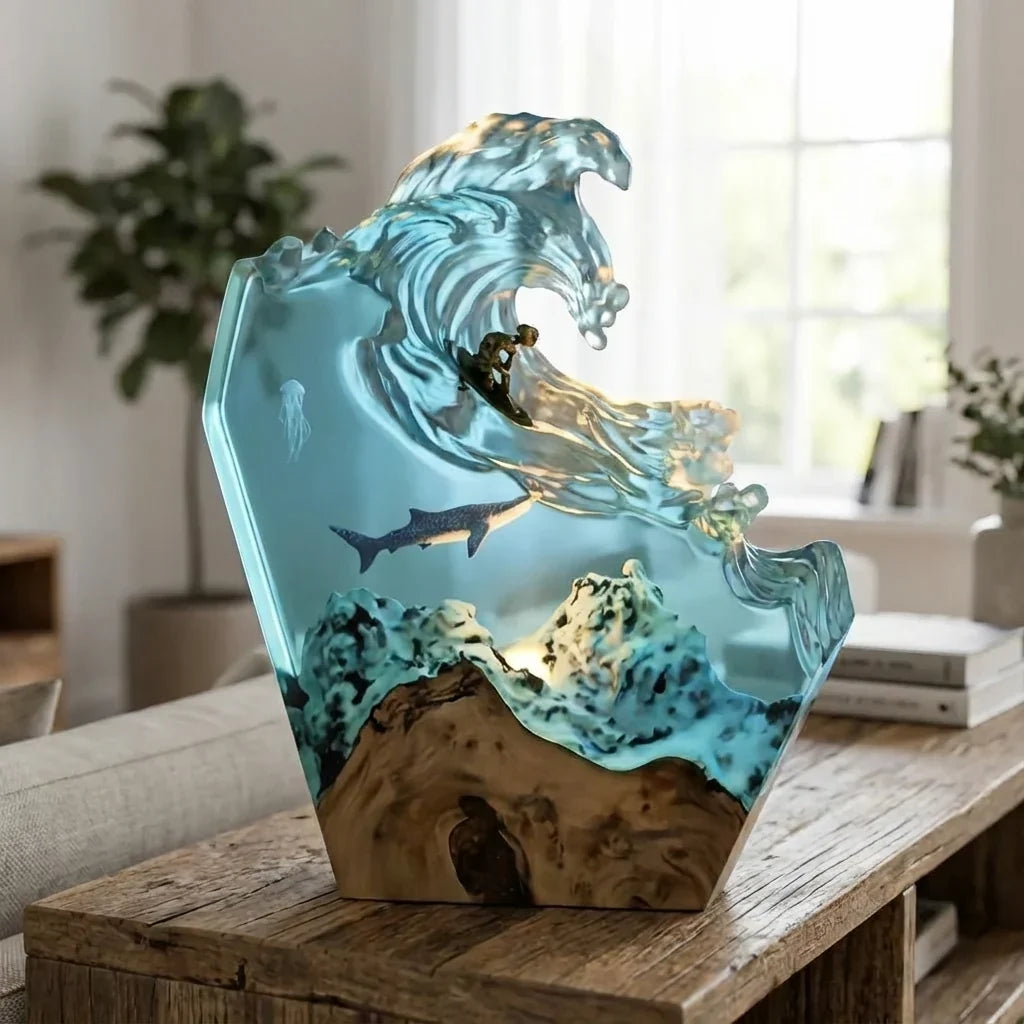 OceanWave dimbare houten tafellamp